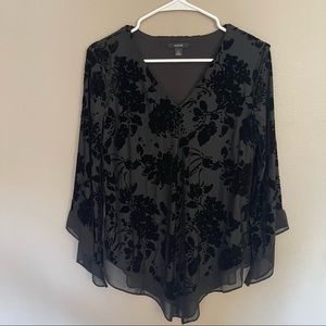 Alfani Long Sleeve Velvet Top